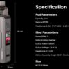 specifications voopoo drag x mod pod kit