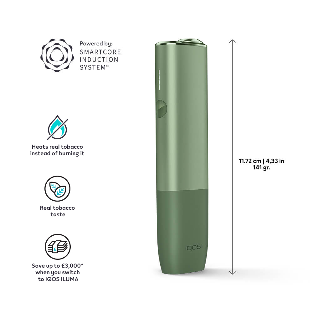 IQOS ILUMA ONE Starter Kit | Moss Green | Free (2 Pack) of TEREA Sticks - Image 2