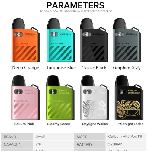 Alternative view of UWELL Caliburn AK2 Pod Kit - FREE 3 PREMIUM NIC SALTS