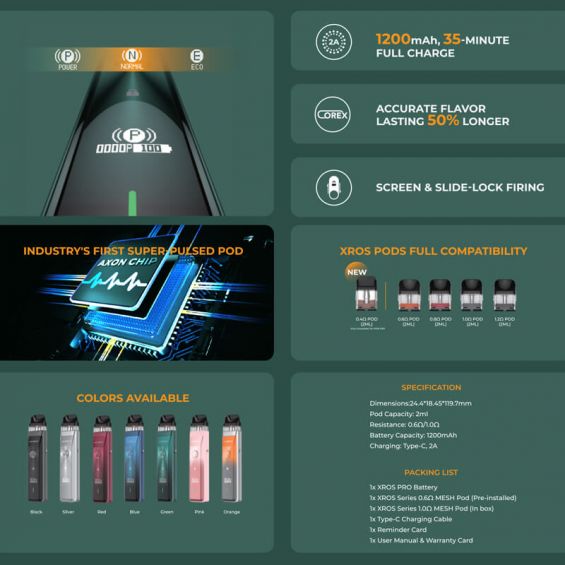 Vaporesso XROS Pro Pod Vape Kit | 0.4 Ohm 30W - Image 4
