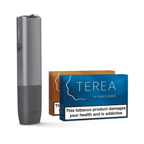 IQOS ILUMA ONE Starter Kit | Pebble Grey | Free (2 Pack) of TEREA Sticks