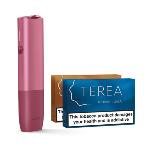 IQOS ILUMA ONE Starter Kit | Sunset Red | Free (2 Pack) of TEREA Sticks