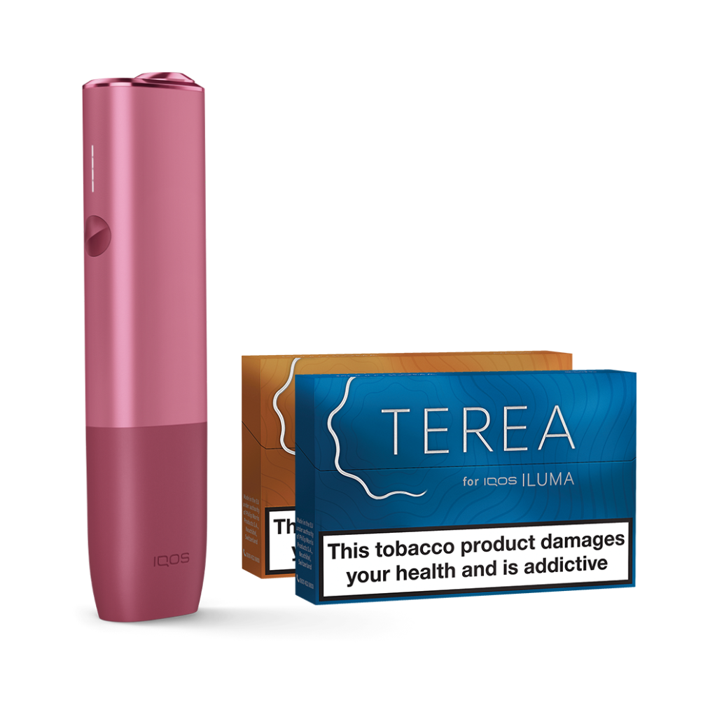 IQOS ILUMA ONE Starter Kit | Sunset Red | Free (2 Pack) of TEREA Sticks