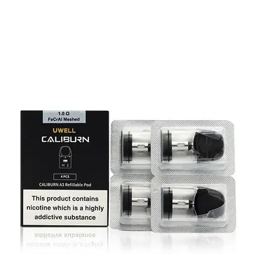 Uwell Caliburn A3, AK3 and AZ3 Replacement Pods - 4pcs/pack | 1.0 Ohm Mesh - Image 3