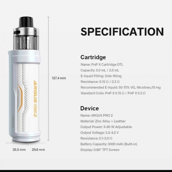 VOOPOO Argus Pro 2 80W Pod Vape Kit | PnP-X Platform - Image 3