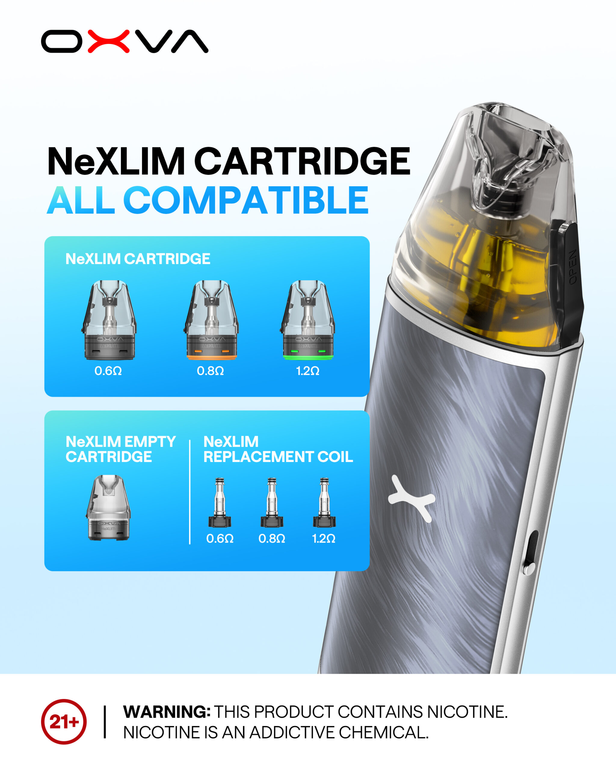 Top Fill OXVA NeXlim Go Pod – 2ml Refillable Cartridge