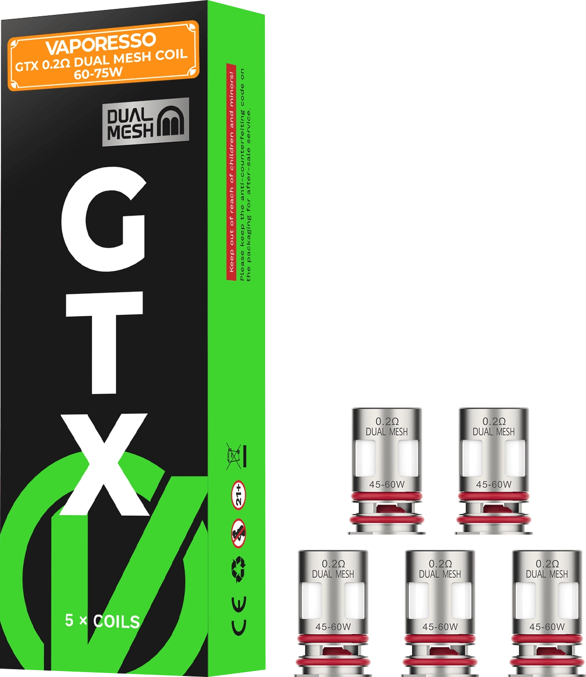 Vaporesso GTX Coils – Dual Mesh 5 Pack