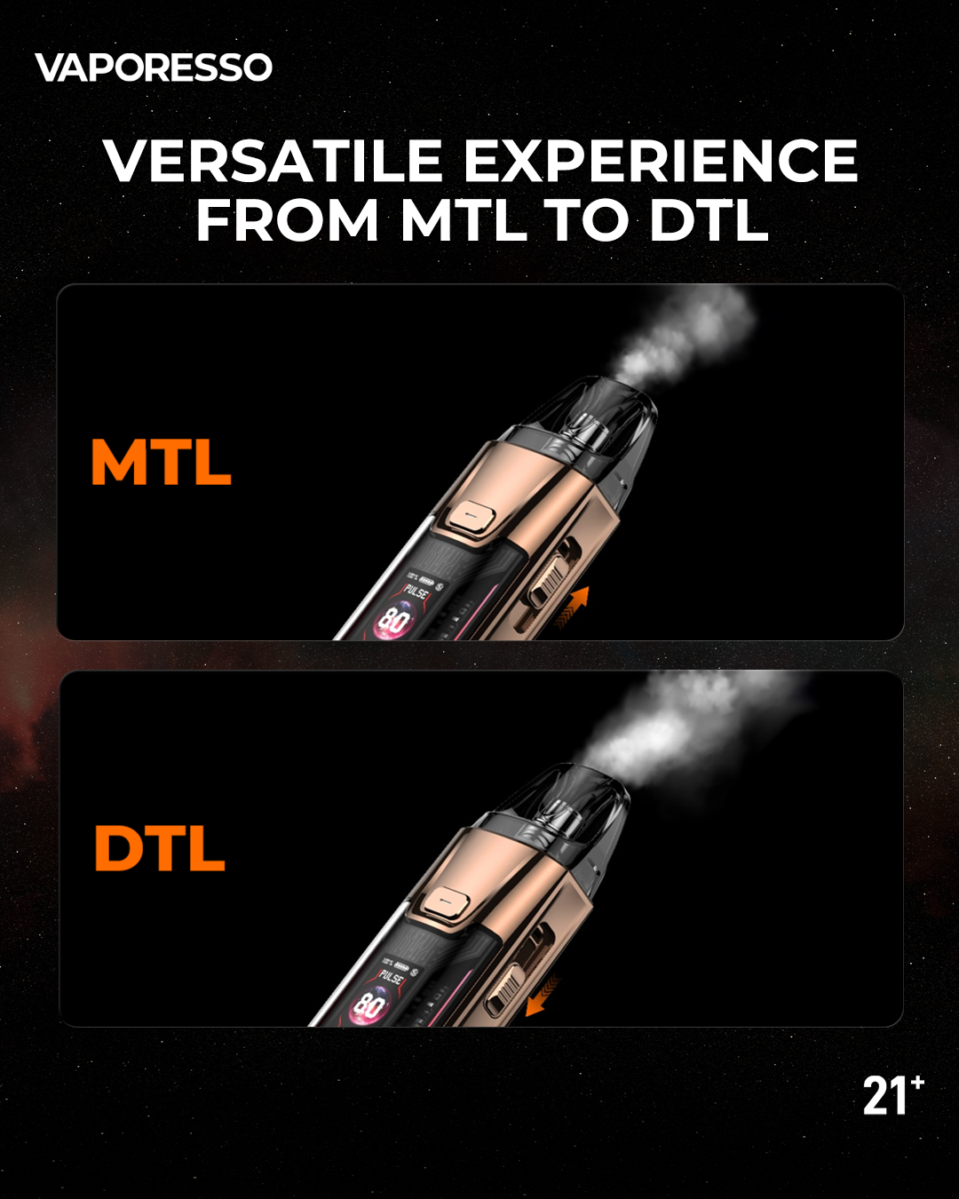 Adjustable Airflow and Dual Power Modes on LUXE XR Max 2