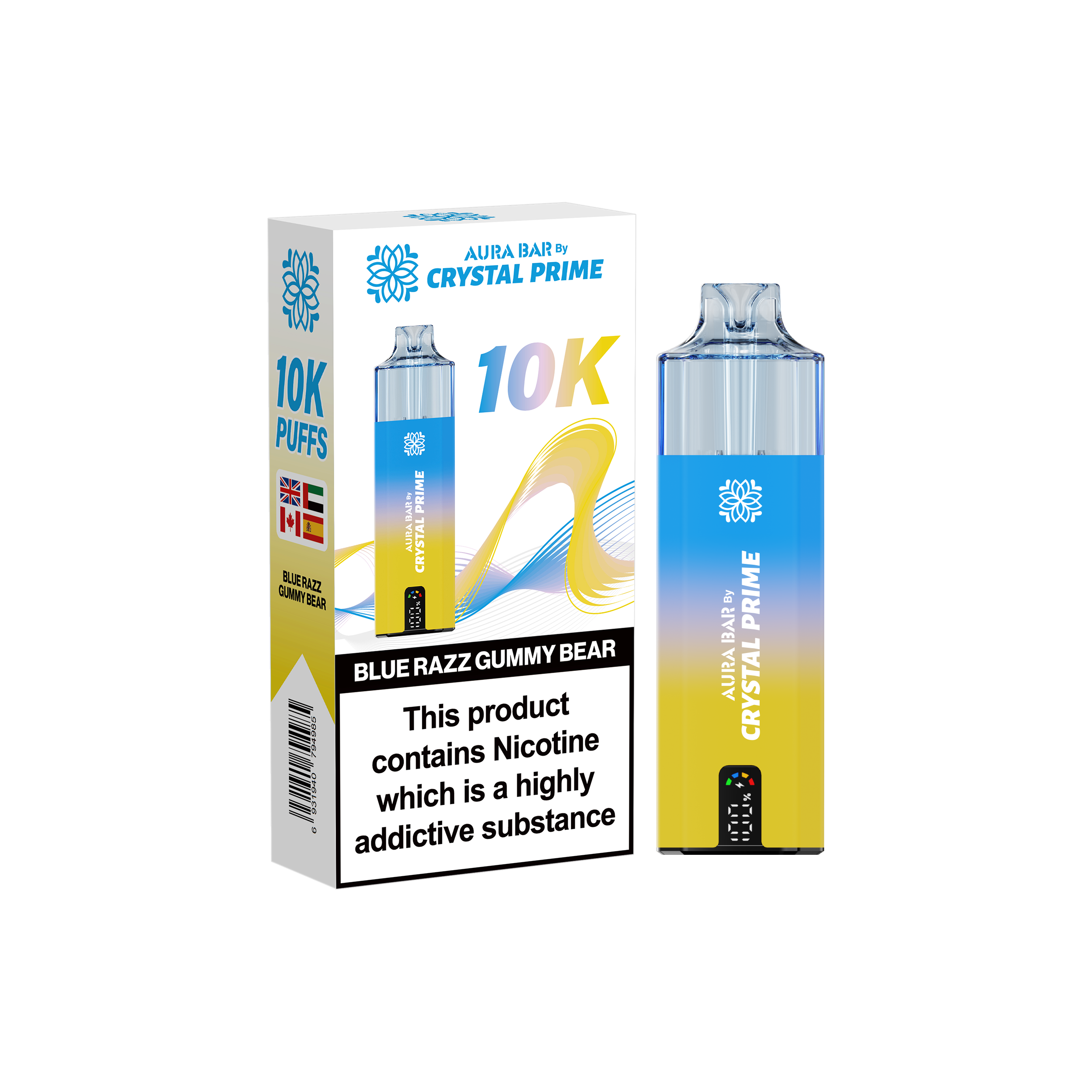 Crystal Prime Aura Bar 10K prefilled vape device